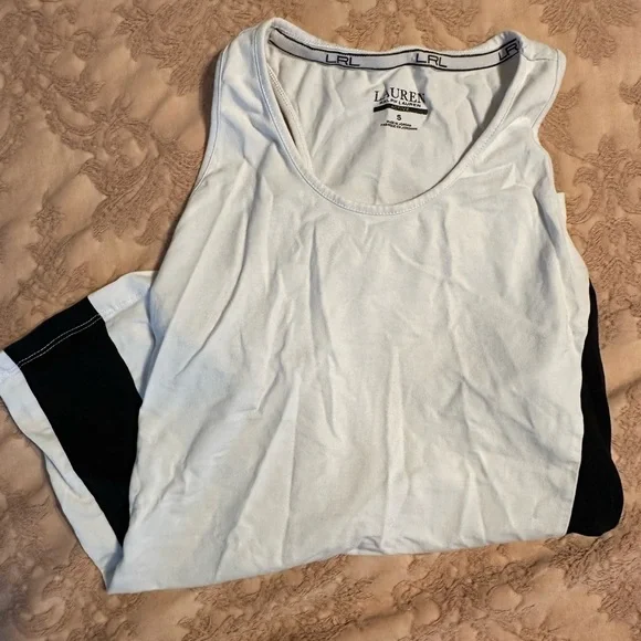 Ralph Lauren matching black and white tank, sweatpants, and jacket workout set - Picture 3 of 8